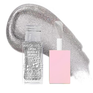 wet n wild Hello Kitty Glitter Lip Oil New 10 Oil Infused Formula Warm Apple Pie Lightly Scented Sparkly Bold Colors CrueltyFree Vegan Diamond Bow