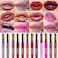 evpct 2Pcs Red Glitter Metallic Shimmer Diamond Lipstick Lip Gloss Stain Set for Women Long Lasting Waterproof Dark Hot Bright Red Sparkle Glitter Matte long wear Liquid Lipstick Lip Makeup Kit