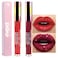 evpct 2Pcs Red Glitter Metallic Shimmer Diamond Lipstick Lip Gloss Stain Set for Women Long Lasting Waterproof Dark Hot Bright Red Sparkle Glitter Matte long wear Liquid Lipstick Lip Makeup Kit