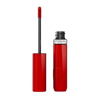 L'Oreal Paris LOreal Paris Infallible Lacque Resistance Liquid Lipstick 16HR Long Lasting Lip Makeup with LacquerLike Shine and Zero Transfer 415 Red Bisou