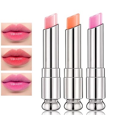 WENJLYJ 3 Pcs Color Changing Lip Balm Set Magic Jelly Lipstick Crystal Lip Gloss Tinted Lip Balm Moisturizing Long Lasting Waterproof