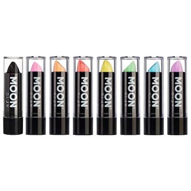 Moon Glow Blacklight Neon UV Lipstick 016oz Pastel Set of 8 colors Glows brightly under BlacklightsUV Lighting