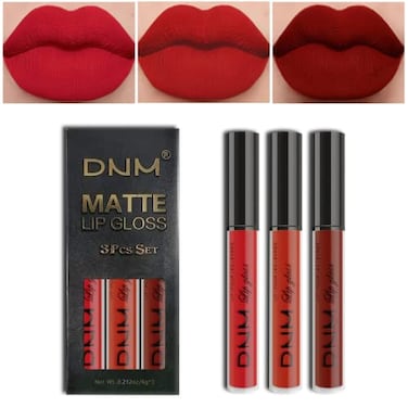 AMY'S DIARY AMYS DIARY 3Pcs Bright Red Matte Liquid Lipstick Sets Lip Stain Long Lasting 24 Waterproof Lip Gloss Gift Set Matt Makeup for Women Lippies 05