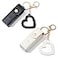 DIYBravo 2 pcs Lipstick Cases Keychain Chapstick Case Holder Lip Balm Sleeves Pouch with Mirror Heart Shaped Portable Leather Lip Gloss Mini Bags Stocking Stuffers blackwhite