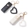 DIYBravo 2 pcs Lipstick Cases Keychain Chapstick Case Holder Lip Balm Sleeves Pouch with Mirror Heart Shaped Portable Leather Lip Gloss Mini Bags Stocking Stuffers blackwhite