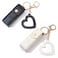 DIYBravo 2 pcs Lipstick Cases Keychain Chapstick Case Holder Lip Balm Sleeves Pouch with Mirror Heart Shaped Portable Leather Lip Gloss Mini Bags Stocking Stuffers blackwhite