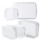 Homtable 5 Pack Clear Plastic Zippered Toiletry Carry Pouch White Mixed Size TSA Approved Portable Cosmetic Makeup Bag For Vacation Bathroom and Organizing