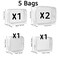 Homtable 5 Pack Clear Plastic Zippered Toiletry Carry Pouch White Mixed Size TSA Approved Portable Cosmetic Makeup Bag For Vacation Bathroom and Organizing