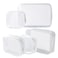 Homtable 5 Pack Clear Plastic Zippered Toiletry Carry Pouch White Mixed Size TSA Approved Portable Cosmetic Makeup Bag For Vacation Bathroom and Organizing