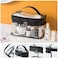 ANEMEL Clear Cosmetic Bag Dual Layer Travel Toiletry Bags Make up Organizer Waterproof Brushes Holder Black