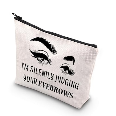 BDPWSS Esthetician Makeup Bag Makeup Artist Gift Im Silently Judging Your Eyebrows Funny Gift For Beautician Cosmetologist Beauty Stylist Gift judging your eyebrows