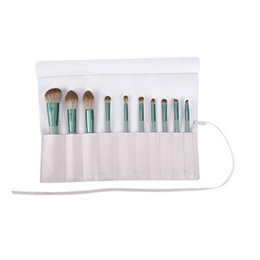 Bird&Fish BirdFish Makeup Brush Case Travel Rolling Bag Storage Case PU Leather Holder Organizer Pouch for Brushes Cosmetic Bag Gray