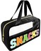 Bunliuys Chenille Letter Clear Makeup Bag Snacks Patch Travel Toiletry Makeup Bag with Handle Nylon Waterproof Makeup Bags clear cosmetic bag preppy patch makeup bag for Women SNACKSBlack
