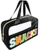 Bunliuys Chenille Letter Clear Makeup Bag Snacks Patch Travel Toiletry Makeup Bag with Handle Nylon Waterproof Makeup Bags clear cosmetic bag preppy patch makeup bag for Women SNACKSBlack