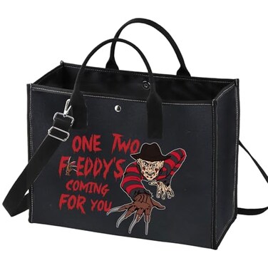 BWWKTOP Night Stalker Cosmetic Makeup Bag Horror Killer Inspired Gifts One Two Coming For You Zipper Bag Halloween Party Merch One Two Freddy BG