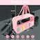 Bunliuys Chenille Letter Clear Makeup Bag Stuff Patch Travel Toiletry Makeup Bag with Handle Nylon Waterproof Makeup Bags clear cosmetic bag preppy patch makeup bag for Women STUFFPink