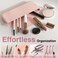 COOL-ANGLE COOLANGLE Silicone Makeup Brush Holder And Beauty Sponge Case Travel Makeup Brush Case With Magnetic Closure Makeup Sponge Holder 2 In 1 Stand Storage For Quick Drying White