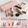 COOL-ANGLE COOLANGLE Silicone Makeup Brush Holder Large Travel Makeup Brush Case Original Design Brushes Holder with Magnetic Closure White