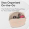 DANCOUR Small Makeup Bag for Purse Mini Cosmetic Pouch Travel Organizer Compact Toiletry Case Lightweight Beige