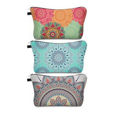 Deanfun Makeup Bag 3pcsset Super Funny 3D Printing Women Cosmetic Bag Multifunction Pencil HolderMandala 2