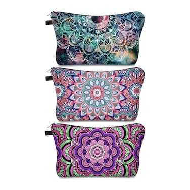 Deanfun Makeup Bag 3pcsset Super Funny 3D Printing Women Cosmetic Bag Multifunction Pencil HolderMandala 3