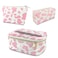 Deokke 3Pcs Makeup BagTravel Makeup BagMakeup Bags for WomenMakeup Brush BagLarge Capacity PU Cosmetic BagWaterproof and DurablePink Cow Pattern