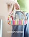 DOBMIT Large Clear Cosmetic Bag with Handle for Women Zipper Close Makeup Bag Straw Travel Bag Rainbow Color Toiletry Bag