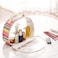 DOBMIT Large Clear Cosmetic Bag with Handle for Women Zipper Close Makeup Bag Straw Travel Bag Rainbow Color Toiletry Bag