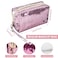 Dtweista Magic Sequin Travel Cosmetic Bags Reversible Glitter Makeup Organizer Bag Purse for WomenPink
