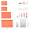 EASYFUN Mesh Pouch Make up Bag with Zipper Cosmetic Organizer Pouch for Daily or Travel to Keep Small Items 4 PCS Orange