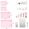 EASYFUN Mesh Pouch Make up Bag with Zipper Cosmetic Organizer Pouch for Daily or Travel to Keep Small Items 4 PCS Pink