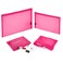 EASYFUN Mesh Pouch Make up Bag with Zipper Cosmetic Organizer Pouch for Daily or Travel to Keep Small Items 4 PCS Rose red