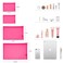 EASYFUN Mesh Pouch Make up Bag with Zipper Cosmetic Organizer Pouch for Daily or Travel to Keep Small Items 4 PCS Rose red