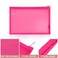 EASYFUN Mesh Pouch Make up Bag with Zipper Cosmetic Organizer Pouch for Daily or Travel to Keep Small Items 4 PCS Rose red