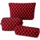 EIMMBD Makeup Bag 3 Pieces Large Capacity Checkered Cosmetic Bags Travel Toiletry Bag Organizer Cute Makeup Pouch Storage for WomenRed Black
