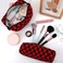 EIMMBD Makeup Bag 3 Pieces Large Capacity Checkered Cosmetic Bags Travel Toiletry Bag Organizer Cute Makeup Pouch Storage for WomenRed Black