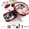 EIMMBD Makeup Bag 3 Pieces Large Capacity Checkered Cosmetic Bags Travel Toiletry Bag Organizer Cute Makeup Pouch Storage for WomenRed Black