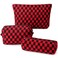 EIMMBD Makeup Bag 3 Pieces Large Capacity Checkered Cosmetic Bags Travel Toiletry Bag Organizer Cute Makeup Pouch Storage for WomenRed Black