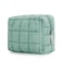E-Tree ETree Cute Makeup BagQuilted Cosmetic BagMake up Pouch for PurseToiletry Zipper PouchCheckered BagTravel CaseStorage Pouches for Organization Green