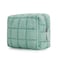 E-Tree ETree Cute Makeup BagQuilted Cosmetic BagMake up Pouch for PurseToiletry Zipper PouchCheckered BagTravel CaseStorage Pouches for Organization Green