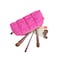 E-Tree ETree Makeup Brush Bag Small Make up Pouch for Purse Quilted Cotton Cute Travel Size Toiletry Cosmetic Case Holder Organizer Hot Pink