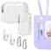 Everfunny 3 Packs Clear Bogg Beach Tote Bag with 2 Pack Insert Hooks Accessories for Bogg Bags Travel Makeup Clean Toiletry Brush Organizer Cosmetic Divider Storage Inner Pouch White set of 2