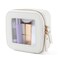 FASAOH Small Clear Makeup Bag Travel Cosmetic Case Portable Make Up Organizer Traveling Compact Car Bag for Essentials Transparent Toiletry Bag with Zipper