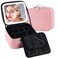 Gdsshuhung Makeup Bag with Mirror and Light Cosmetic Travel Case with Mirror Large Makeup Organizer with Mirror Portable Makeup Case with Mirror for Women Pink