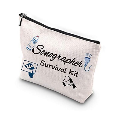 WCGXKO Generic Sonographer Gift Sonographer Survival Kit Ultrasound Tech Makeup Bag Radiologist Gift Talk Less Smile More