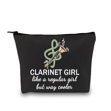 GJTIM Clarinetist Gift Clarinet Player gift Clarinet Lover Zipper Pouch Makeup Bag for Clarinet TeacherClarinet Black