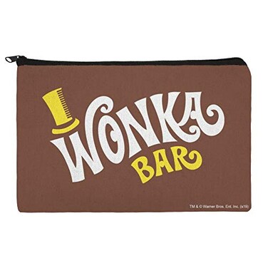 GRAPHICS & GRAPHICS MORE Willy Wonka and the Chocolate Factory Wonka Bar Logo Makeup Cosmetic Bag Organizer Pouch