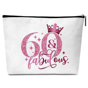 GREOXG 60th Birthday Gift Pink Fabulous Makeup Bag for Women Sisters Moms Friends B14