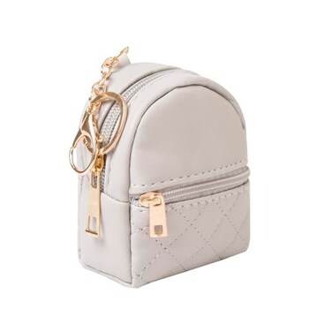 Grurun Mini Backpack Cute Cosmetic Bag for Women Creative Cute Pendant Keychain Keychains Keyrings PU Leather Makeup Bag Key Lipstick Card Holder Data Cable Organizer Zipper Pouch