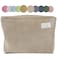 HAPPYHEIDI Creamy Light Khaki Corduroy Makeup Bag Cosmetic Toiletry Travel Pouch Make Up Accessory Purse Organizer Canvas Lined